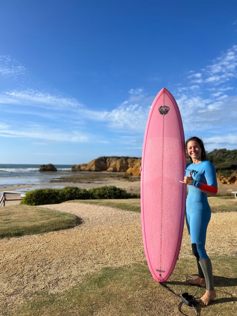 Emily surfing